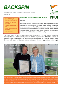 Backspin E-zine Issue 5 - Pitch and Putt Union Of Ireland