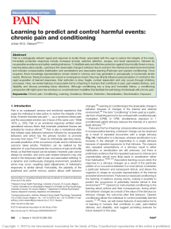 Learning to predict and control harmful events: chronic
