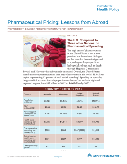 Pharmaceutical Pricing: lessons from Abroad