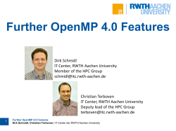 Further OpenMP 4.0 Features