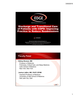Discharge and Transitional Care of Patients with COPD: Improving
