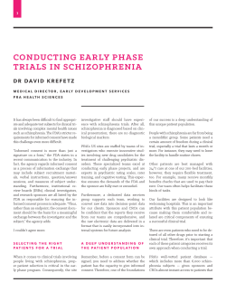 conducting early phase trials in schizophrenia