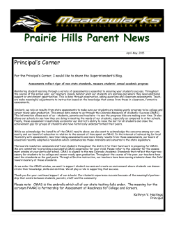 April- May 2015 Prairie Hills Parent Newsletter