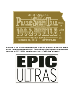 Official Runners Info Booklet - Prairie Spirit Trail 100 & 50 Mile Ultra
