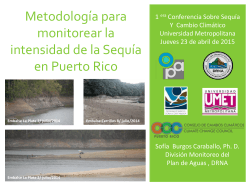Methodology to monitor Drought Intensity in Puerto Rico
