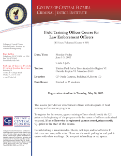 Field Training Officer Course for Law Enforcement Officers