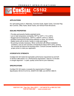 PRODUCTSPECIFICATIONS Butyl Sealant 9325 SR 201, Tipp City