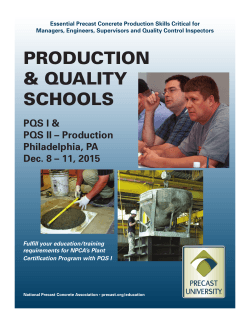 PRODUCTION & QUALITY SCHOOLS - National Precast Concrete