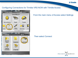 Configuring Connections for Trimble VRS NOW