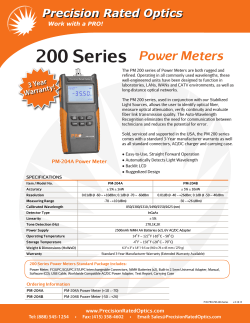 200 Series Power Meters - Precision Rated Optics