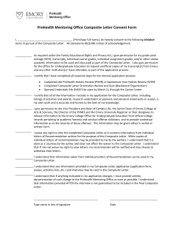 PreHealth Mentoring Office Composite Letter Consent Form