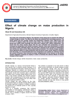 JAERD Effect of climate change on maize production in Nigeria