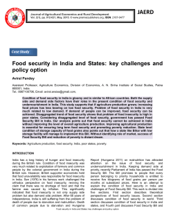 Food security in India and States: key