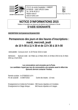 notice-information-aide-soignante - Centre Hospitalier d`Arles