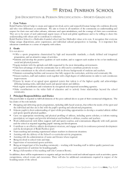 job description & person specification â sports graduate