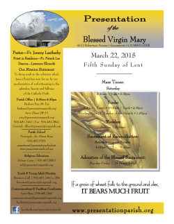 Mar 22, 2015 - Presentation of the Blessed Virgin Mary Parish