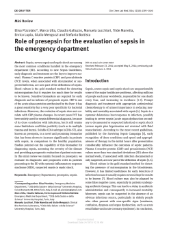 Role of presepsin for the evaluation of sepsis in the emergency