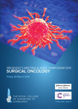 SURGICAL ONCOLOGY - RCSEd`s President`s Meeting