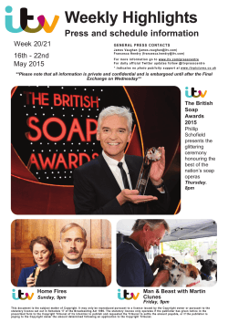 Programmes available in HD this press week