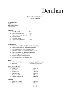 Denihan Fact Sheet - Denihan Hospitality Group