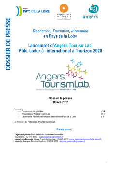 Lancement d`Angers TourismLab. PÃ´le leader Ã  l