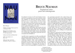 Bruce NaumaN - Fondation Cartier pour l`art contemporain