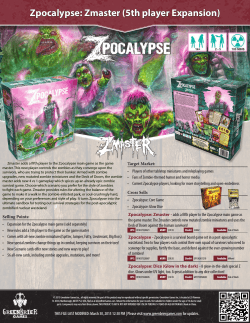 Zpocalypse: Zmaster (5th player Expansion)