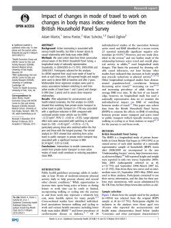 Impact of changes in mode of travel to work on changes in body