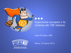 Esperienze europee e lo schema dei TEE italiano