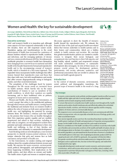 The Lancet Commissions Women and Health: the key for