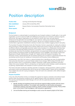 Position description - Public Health Association of Australia