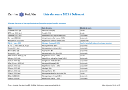 Liste des cours 2015 Ã  DelÃ©mont