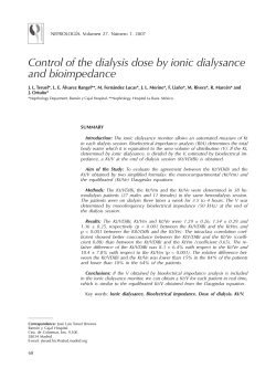 Control of the dialysis dose by ionic dialysance and bioimpedance