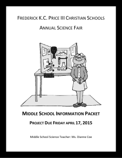 Middle School Science Fair Project Packet