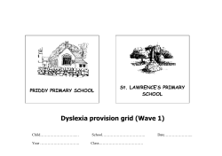 Dyslexia provision grid (Wave 1) - Priddy and St Lawrence`s School