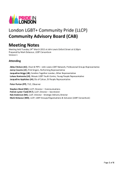 Meeting Notes - Pride in London
