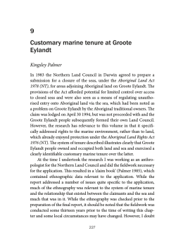 9 Customary marine tenure at Groote Eylandt