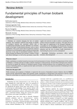 Fundamental principles of human biobank development