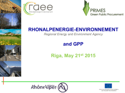 RHONALPENERGIE-ENVIRONNEMENT and GPP Riga