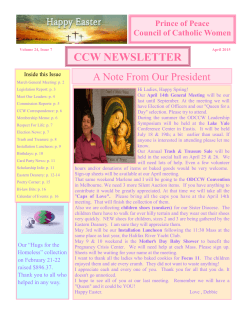 CCW April 2015 Newsletter - Prince of Peace Catholic Church