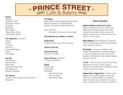 House Favorites - Prince Street Cafe & Bakery