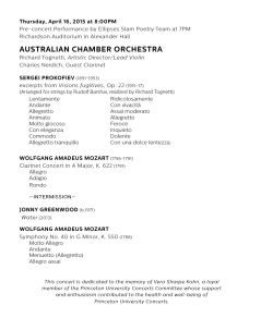 australian chamber orchestra - Princeton University Concerts
