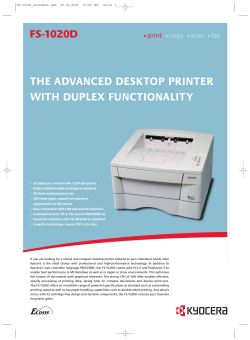 fs-1020d the advanced desktop printer with duplex functionality