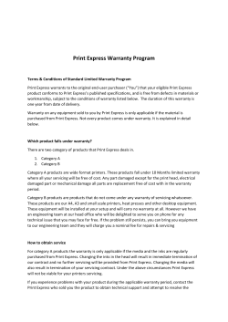 Print Express Warranty Program