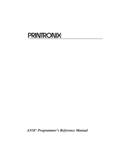 ANSIÂ® Programmer`s Reference Manual