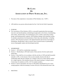 bylaws of association of print scholars, inc.