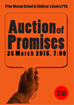 Auction of Promises Catalogue - Prior Weston School & Children`s
