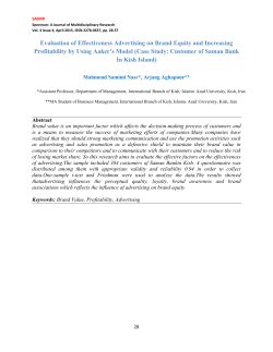 Evaluation of Effectiveness Advertising on Brand Equity and