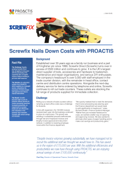 Screwfix Nails Down Costs with PROACTIS