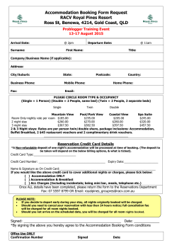 the accommodation booking form